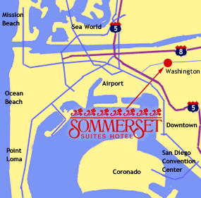 Map to the Sommerset Suites